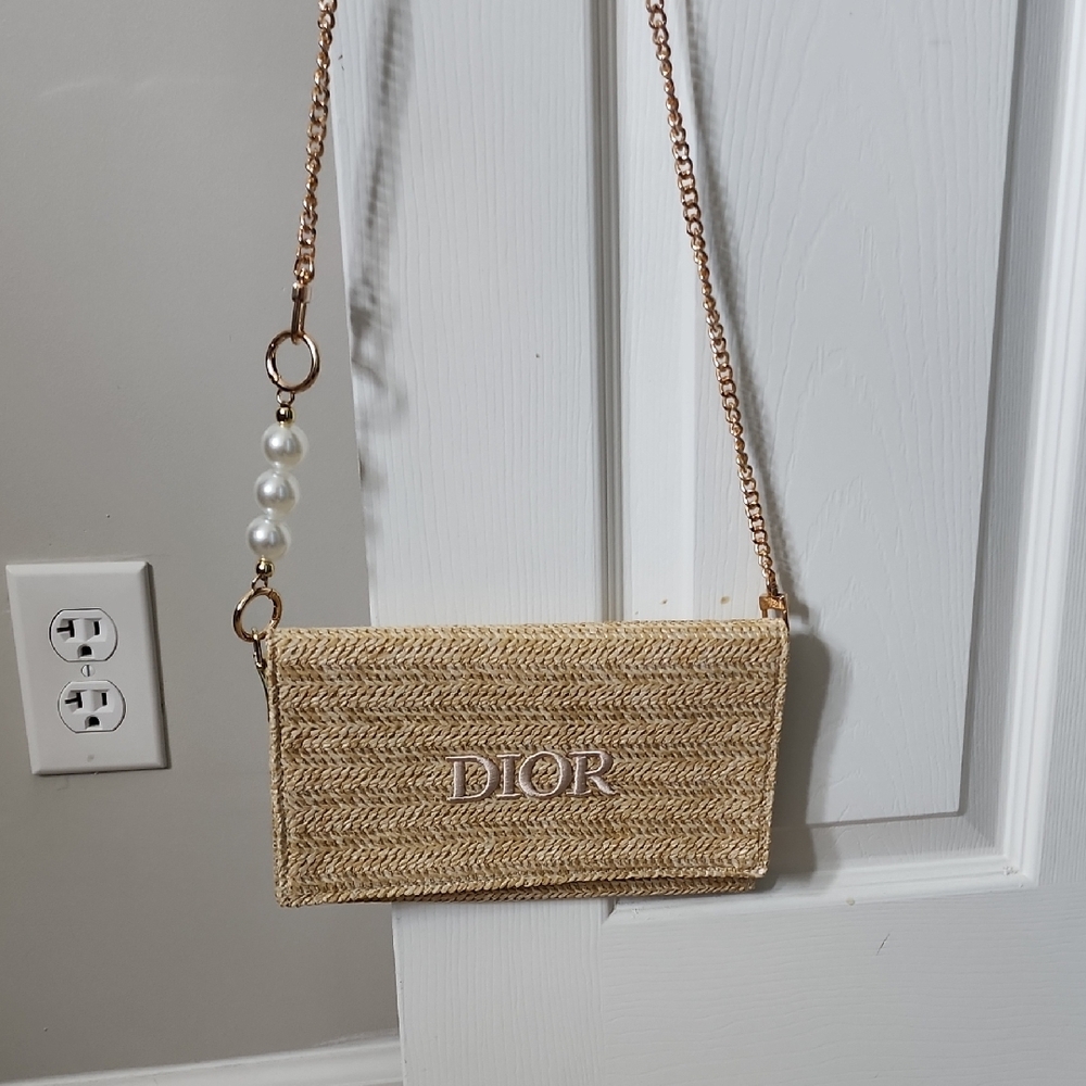 Dior Tan Woven Crossbody Bag